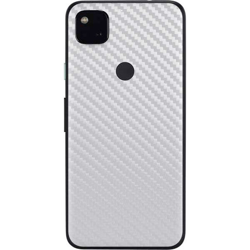 White Carbon Fiber Specialty Texture Material Google Pixel 4a Skin